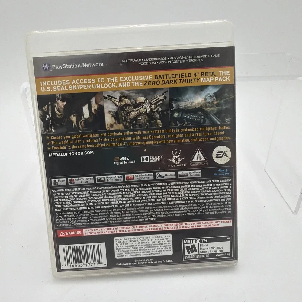 Medal of Honor: Warfighter Playstation 3 Limited Edition 2012 Game Case & Manual